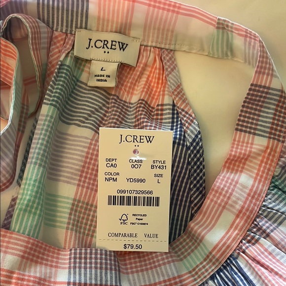 J. Crew Multicolor Plaid Sleeveless Halter Blouse - Picture 7 of 8